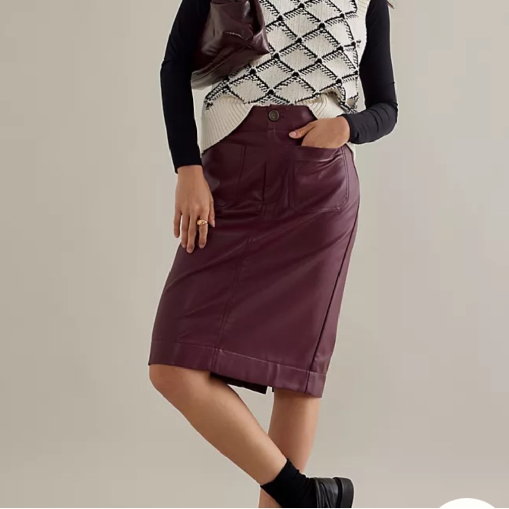 Anthropologie/ Maeve The Coletter Faux Leather Skirt
